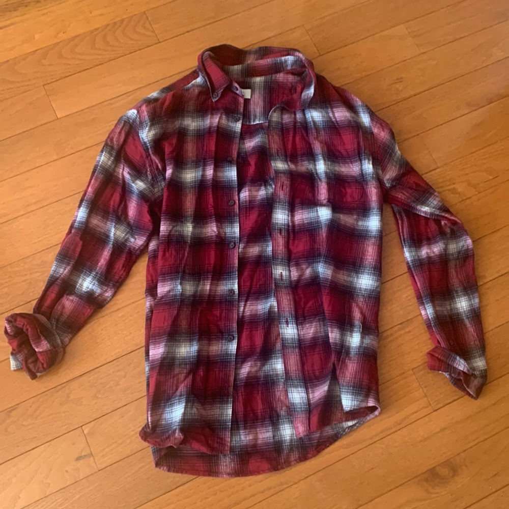 Mens maroon flannel size Medium